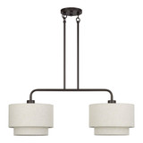 Manorwood 2 Light Large Linear Chandelier 22 Inch and 12 Inch Wide by Livex - 41942