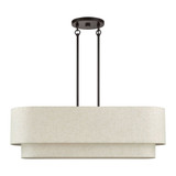 Manorwood 4 Light Large Linear Chandelier 20.5 Inch X 10 Inch Wide by Livex - 41934