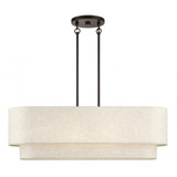 Manorwood 4 Light Large Linear Chandelier 20.5 Inch X 10 Inch Wide by Livex - 41934