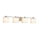 Fusion Era 4 Light Opal Glass Vanity Light 35.7 Inch Wide by Justice Design - FSN-8444-55-OPAL