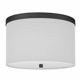Frederica 2 Light 12 Inch Wide White Shade Flush Mount by Dainolite - FRD-122FH-WH