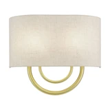 Stratton 2 Light OffWhite Shade Wall Sconce 15 Inch Tall by Livex - 60272