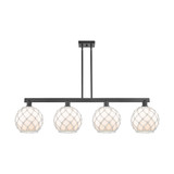 Farmhouse Rope 4 Light Stem Hung Island 12.88 X 52.75 Inch by Innovations - 716-4I-G12-10R