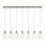 Crown Point 7 Light Cord Hung Linear Pendant 48.88 Inch Wide by Innovations - 127B-7P-G434-7