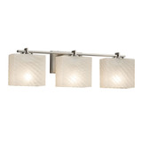Fusion Era 3 Light Weve Glass Vanity Light by Justice Design - FSN-8443-55-WEVE