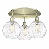 Athens Water Glass 3 Light 19.75 Inch Wide Flush Mount by Innovations - 516-3C-G1215-8