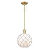 Farmhouse Rope 1 Light Stem Hung Mini Pendant 12.63 Inch by Innovations - 716-1S-G12-10R