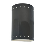 Ambiance Small Cylinder Perfs Wall Mount 9.5 Inch Tall by Justice Design - CER-0995W