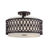 Vistaview 3 Light 15 Inch Wide Semi Flush Mount by Livex - 53432