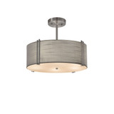 Textile 2 Light Drum Pendant 6.5 Inch Tall X 14 Inch Wide by Justice Design - FAB-9510