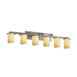 Candlearia Dakota 6 Light Amber Melted Rim Vanity Light by Justice Design - CNDL-8786-14-AMBR