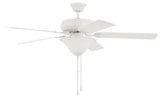Decorator's Choice 5 Blade Ceiling Fan with Light 52 Inch W by Craftmade - DCF52C1W