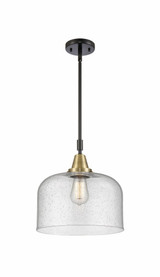 Bell 1 Light Medium Stem Hung Pendant 14.13 Inch Tall by Innovations - 447-1S-G7L-L