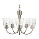 Miles 5 Light Chandelier 17.38 Inch Tall and 21 Inch Wide by Generation - GLC11-5