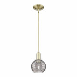 Athens Deco Swirl 1 Light Stem Hung Mini Pendant 8 Inch Tall by Innovations - 716-1S-G1213-6