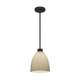 Porcelina Impala 1 Light Curved Pendant 11 Inch Tall by Justice Design - PNA-8814