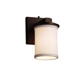 Textile Dakota 1 Light Cylinder Whte Wall Sconce by Justice Design - FAB-8771-10-WHTE