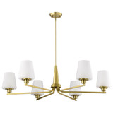 Lune 6 Light Chandelier 10.25 Inch Tall and 40 Inch Wide by Nuvo - 60/8226