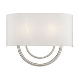 Stratton 2 Light Oatmeal Shade Wall Sconce 13 Inch Tall by Livex - 42893