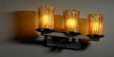 Veneto Luce Dakota 3 Light Cylinder Ambr Vanity Light by Justice Design - GLA-8773-16-AMBR