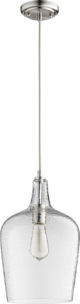 1 Light Transitional Small Pendant 11.5 Inch Tall by Quorum - 8043
