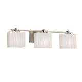 Fusion Era 3 Light Rbon Glass Vanity Light by Justice Design - FSN-8443-55-RBON