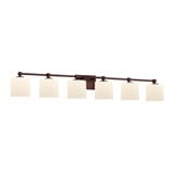 Fusion Tetra 6 Light Oval Opal Glass Vanity Light by Justice Design - FSN-8426-30-OPAL