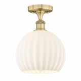 White Venetian 1 Light 10 Inch Wide Semi Flush Mount by Innovations - 616-1F-G1217-10