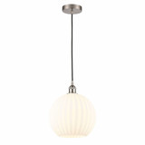White Venetian 1 Cord Hung Medium Pendant 13.5 Inch Tall by Innovations - 616-1P-G1217-12