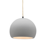 Radiance 1 Light Small Globe Pendant with Twisted Cord by Justice Design - CER-6530TWST