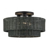 Weavington 3 Light Large Semi Flush Mount 10.5 Inch X 18 Inch Wide by Livex - 60048