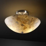 Alabaster Rocks Ring 2 Light Round Semi Flush Mount by Justice Design - ALR-9690-35