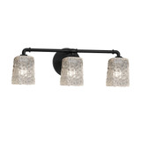 Veneto Luce Bronx 3 Light Square Clrt Vanity Light by Justice Design - GLA-8463-26-CLRT