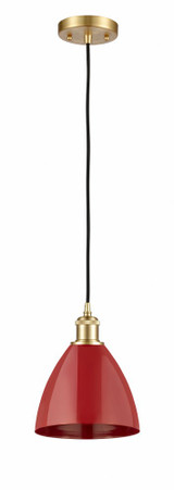 Plymouth Dome 1 Light Small Cord Pendant 7.5 Inch Wide by Innovations - 516-1P-PLYM-75