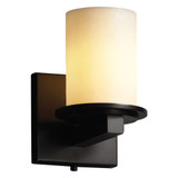 Candlearia Dakota 1 Cream Cylinder Flat Rim Wall Sconce by Justice Design - CNDL-8771-10-CREM