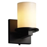 Candlearia Dakota 1 Cream Cylinder Flat Rim Wall Sconce by Justice Design - CNDL-8771-10-CREM