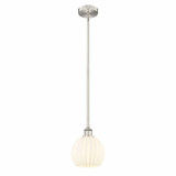 White Venetian 1 Light Stem Hung Small Pendant by Innovations - 616-1S-G1217-8