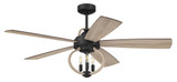 Reese 5 Blade Ceiling Fan with Light Kit 52 Inch Wide by Craftmade - RSE52