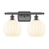 White Venetian 2 Light Vanity Light 18 Inch Wide by Innovations - 516-2W-G1217-8