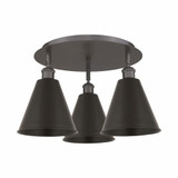 Ballston Cone 3 Light 19.75 Inch Wide Flush Mount by Innovations - 516-3C-MBC-8
