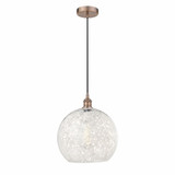 White Mouchette 1 Light Steel Cord Hung Medium Pendant by Innovations - 616-1P-G1216-14