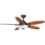 Graceful Wide Ceiling Fan 1 Light Handheld Remote 54 Inch wide by Progress - P2544