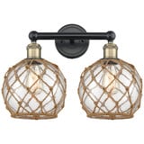 Farmhouse Rope 2 Light Bath Vanity 12.25 Inch X 17 Inch by Innovations - 616-2W-G12-8R