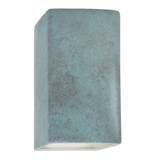 Ambiance 1 Light Rectangle Closed Top Outdoor Wall Mount by Justice Design - CER-0950W