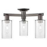 Clymer 3 Light Semi Flush Mount 10.75 Inch X 21.38 Inch by Innovations - 716-3F-G80