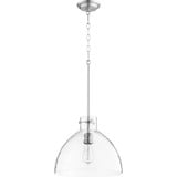 1 Light Clear Glass Medium Pendant 12 Inch Tall by Quorum - 8832