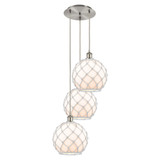 Farmhouse Rope 3 Light Cord Hung Pendant 37X 16.5 Inch Wide by Innovations - 113B-3P-G12-10R