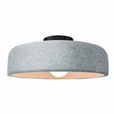Radiance 1 Light Large Spire Concrete Semi Flush Mount by Justice Design - CER-6345-CONC