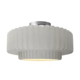 Radiance 1 Light Pleated Tier Semi Flush Mount 8 X 16.5 by Justice Design - CER-6375