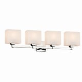 Fusion Regency 4 Light Rectangle Opal Glass Vanity Light by Justice Design - FSN-8434-55-OPAL